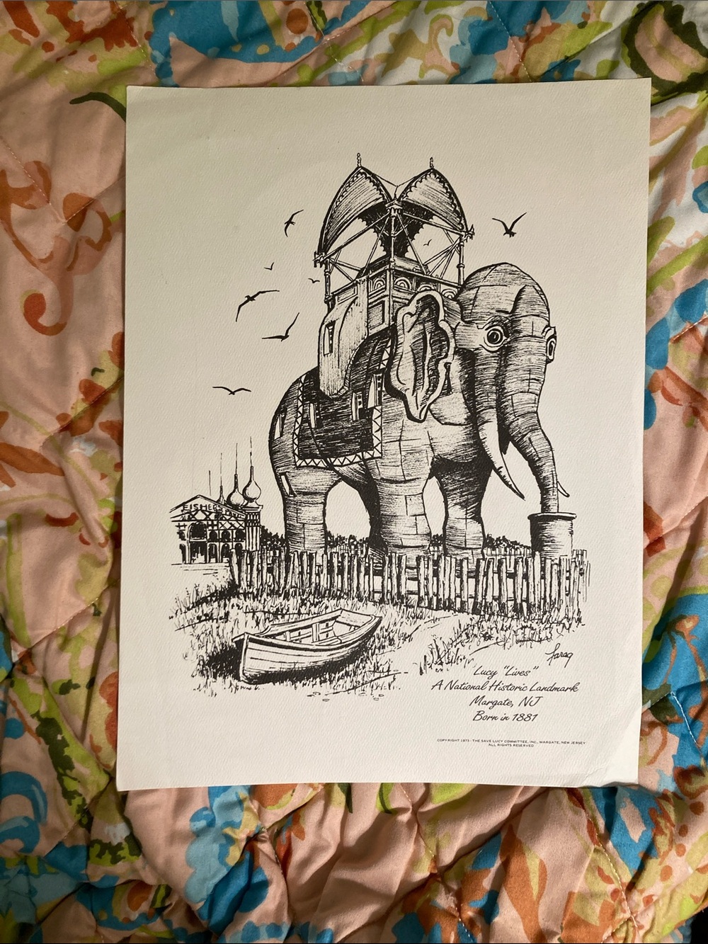 Vintage Print of Lucy “Lives” The Margate NJ Elephant